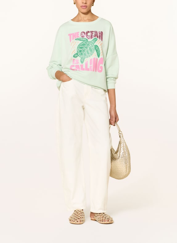 miss goodlife Sweatshirt met pailletten MINT / VIEUX ROSE / NEONORANJE