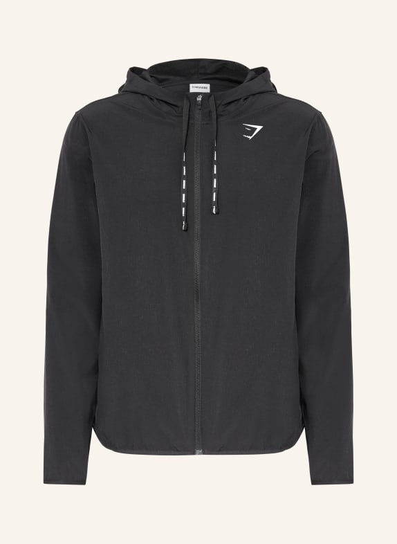 GYMSHARK Trainingsjacke ARRIVAL SCHWARZ