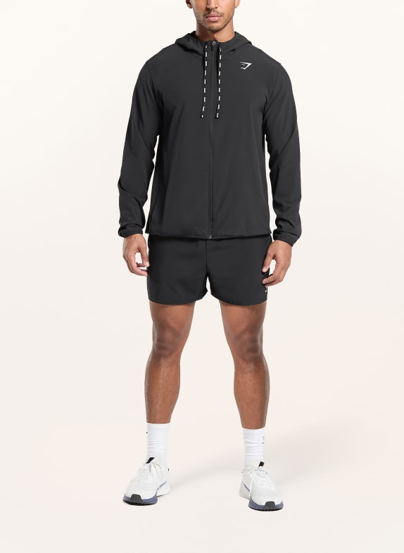 GYMSHARK Trainingsjacke ARRIVAL SCHWARZ