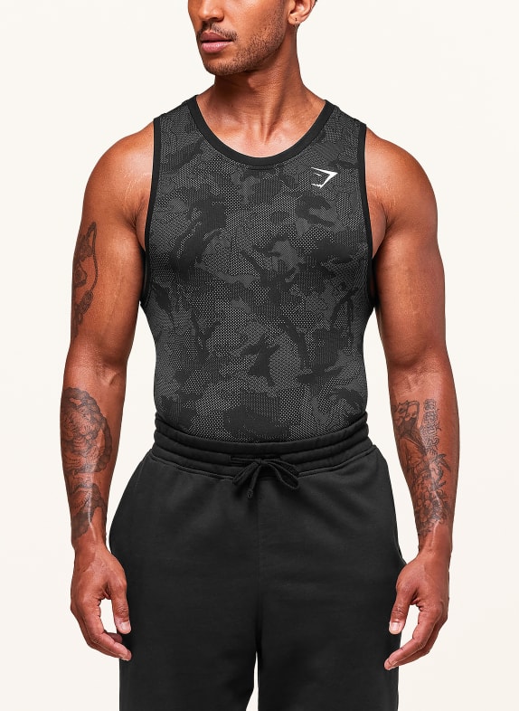 GYMSHARK Tanktop GEO SEAMLESS SCHWARZ