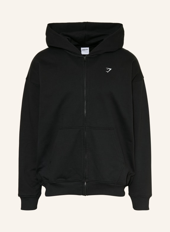 GYMSHARK Oversized-Sweatjacke GFX ATLAS SCHWARZ