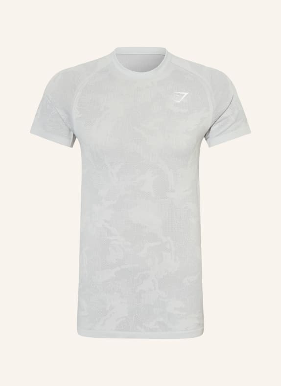 GYMSHARK T-Shirt GEO SEAMLESS HELLGRAU / GRAU