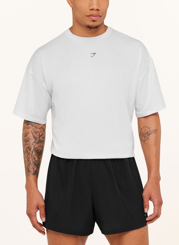 GYMSHARK Laufshirt BETTER LEVEL RUN GRAPHIC WEISS