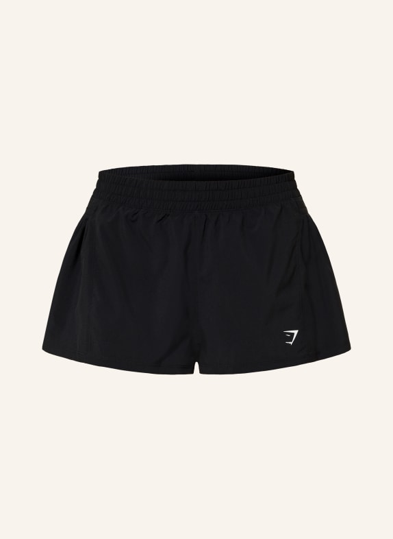 GYMSHARK 2-in-1-Trainingsshorts NEW FLUTTER WOVEN SCHWARZ