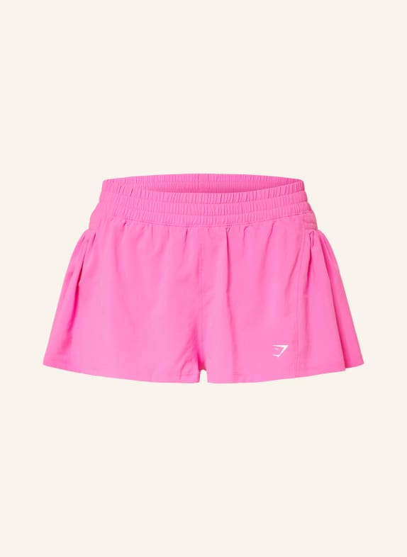 GYMSHARK 2-in-1-Trainingsshorts NEW FLUTTER WOVEN NEONPINK