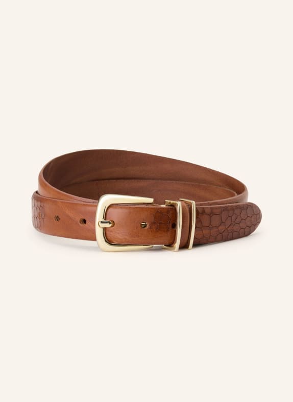 b.belt Leren riem CHARLISA COGNAC / GOUD