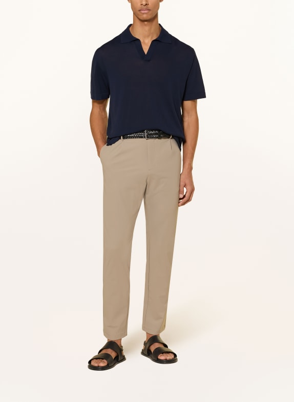 CRUNA Gebreid poloshirt ZWART