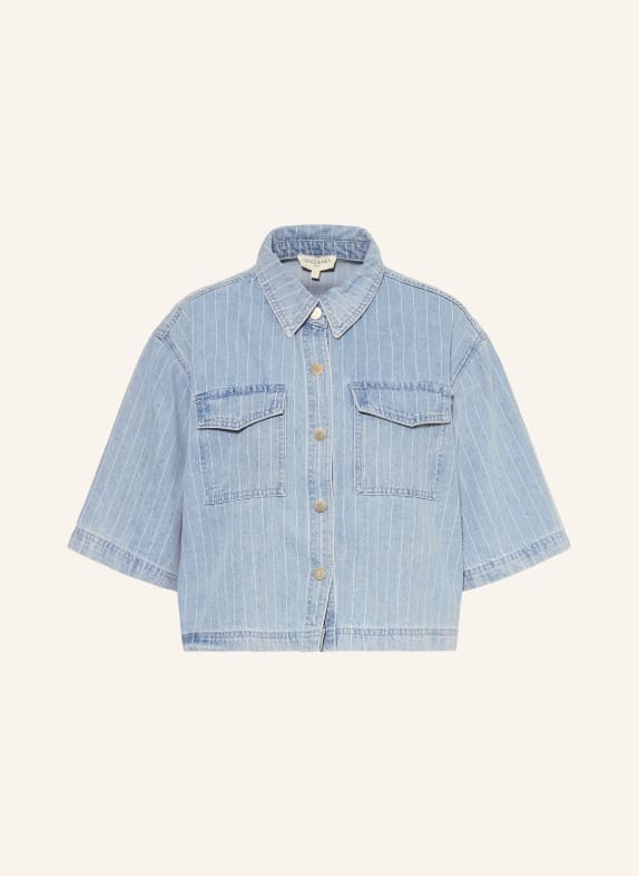 GRACE & MILA Chemisier en jean VITA BLEU CLAIR / BLANC