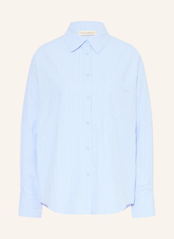 GRACE & MILA Bluzka koszulowa VALERIE JASNONIEBIESKI / BIAŁY