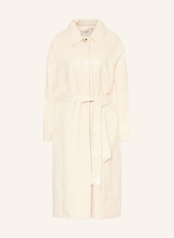 GRACE & MILA Mantel VELOURS in Lederoptik CREME