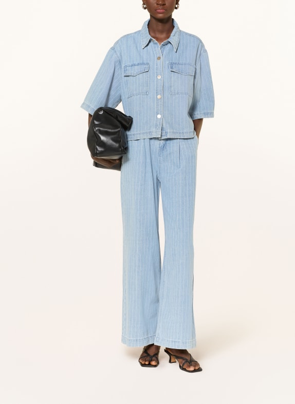 GRACE & MILA Wide Leg Jeans POMPON STRIPED_BLUE
