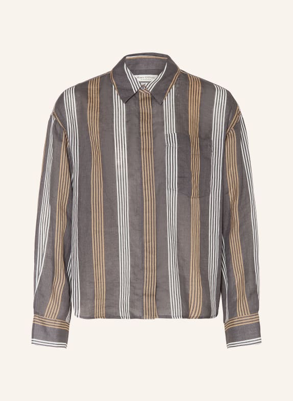 Marc O'Polo košile TMAVĚ ŠEDÁ / VELBLOUDÍ / BÍLÁ