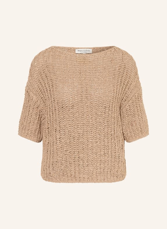 Marc O'Polo pletené tričko SVĚTLE HNĚDÁ