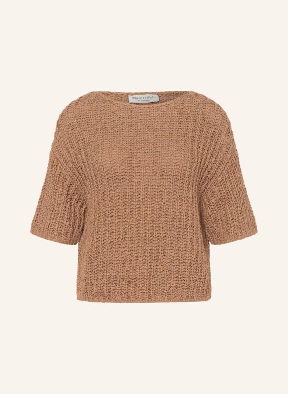 Marc O'Polo pletené tričko SVĚTLE HNĚDÁ