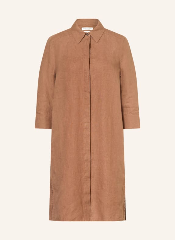 Marc O'Polo Linnen overhemdjurk BRUIN