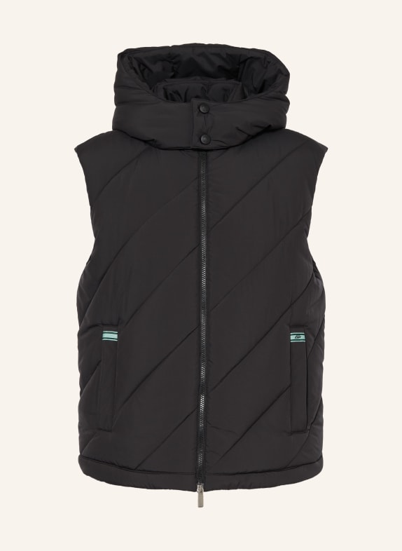 Off-White Quilted vest with detachable hood BLACK