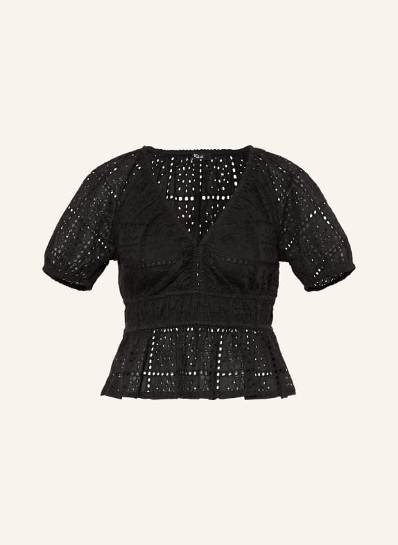 Rails ARGENTA-blouse van opengewerkte kant ZWART