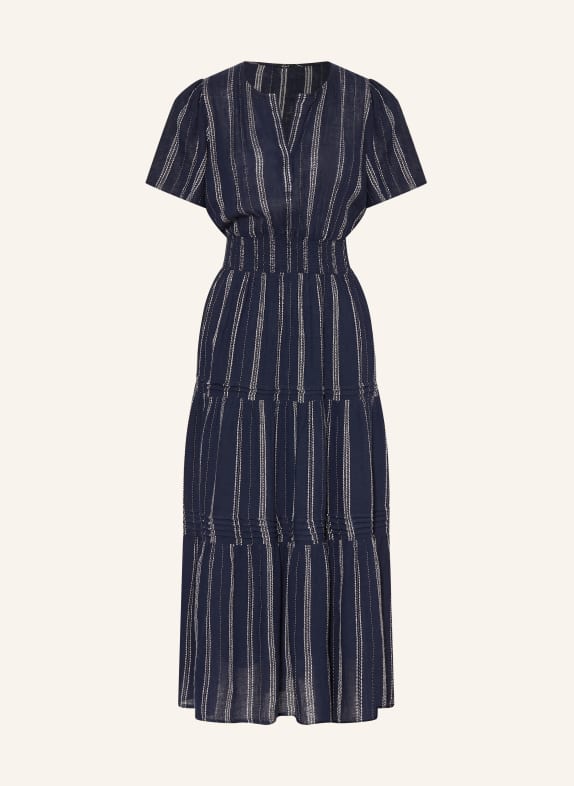 Rails Kleid CANNES mit Leinen DUNKELBLAU / WEISS