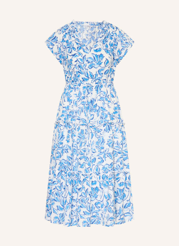 Rails Kleid JUNI mit Rüschen und Leinen WEISS / DUNKELBLAU / BLAU