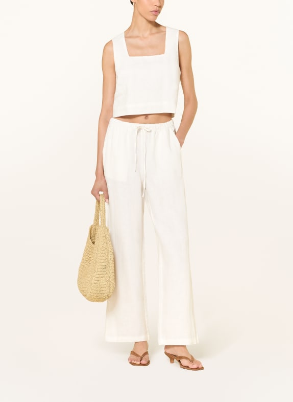 Rails Cropped-Top ARIKA aus Leinen WEISS