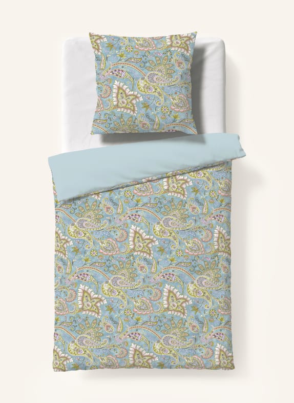 fleuresse Bettwäsche PROVENCE CASSIS zum Wenden HELLBLAU / LACHS / HELLGRÜN