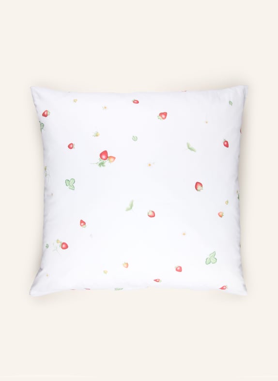 SCHLOSSBERG Housse de coussin JUNE BLANC / ROUGE CLAIR / ROUGE