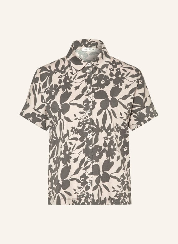 Marc O'Polo Hemdbluse aus Jersey BEIGE / DUNKELBRAUN