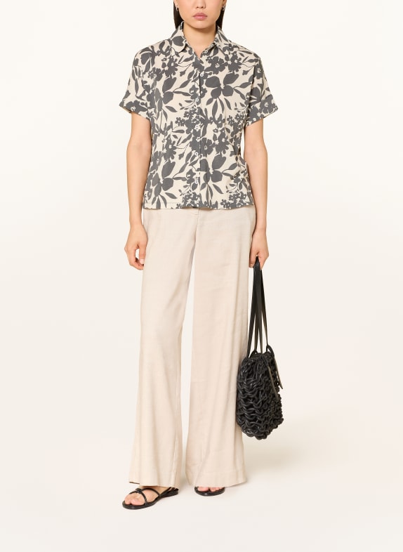 Marc O'Polo Hemdbluse aus Jersey BEIGE / DUNKELBRAUN