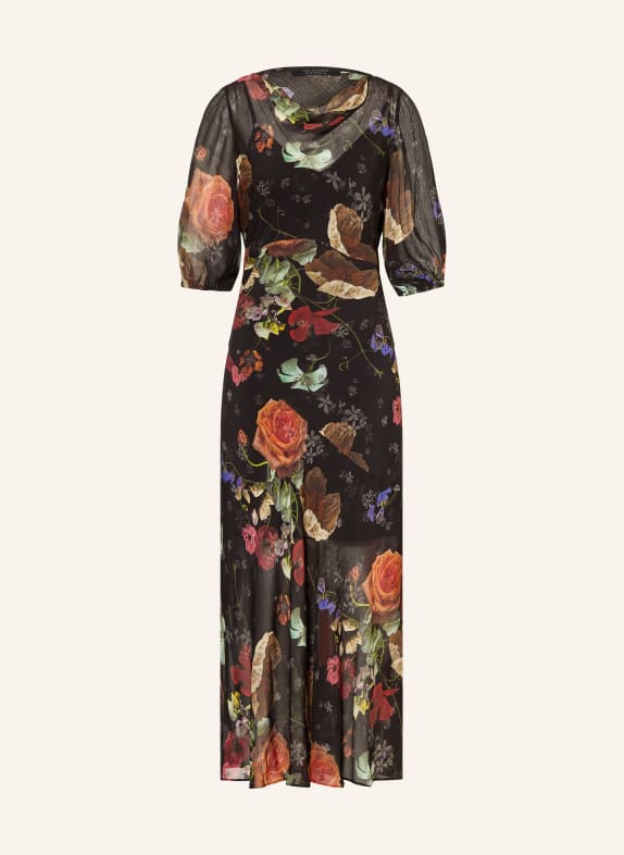 ALLSAINTS Robe TIWA NOIR / LILAS / ROUGE