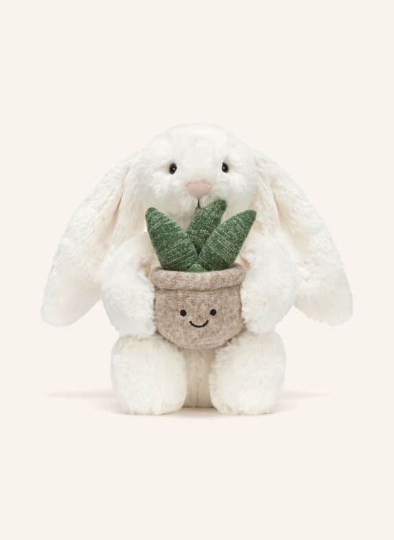 Jellycat Plyšová hračka CREAM BUNNY WITH PLANT KRÉMOVÁ / ZELENÁ