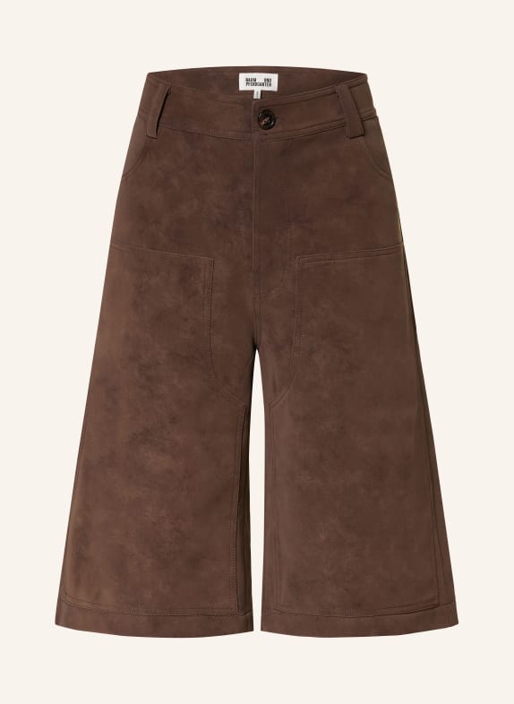 BAUM UND PFERDGARTEN Bermudashorts NUMI i läderlook MÖRKBRUN