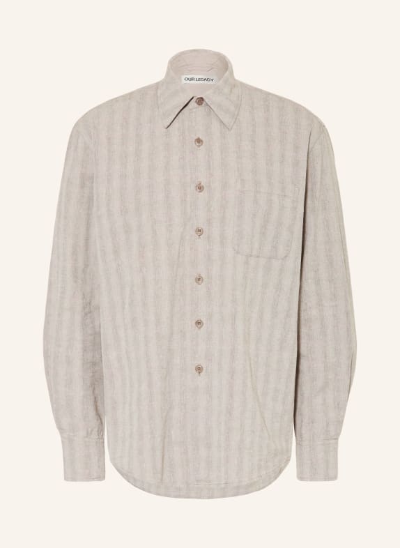OUR LEGACY Overhemd ABOVE Comfort Fit met linnen TAUPE / BEIGE
