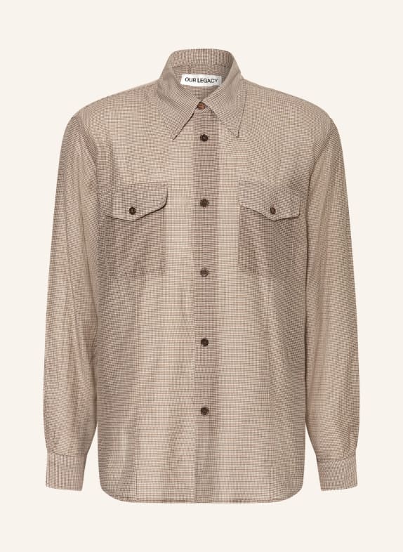 OUR LEGACY Overhemd PLOUGH Comfort Fit BRUIN / BEIGE