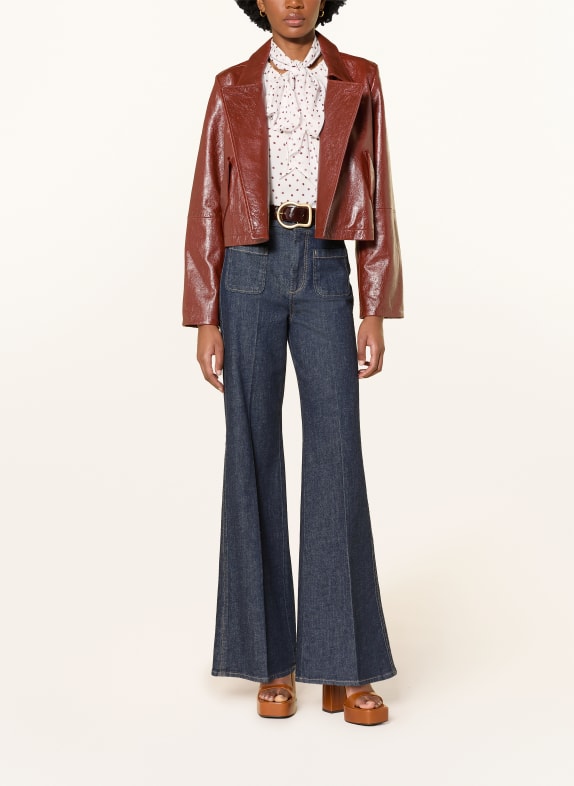 DOROTHEE SCHUMACHER Lederjacke BROKEN SHINE DUNKELROT