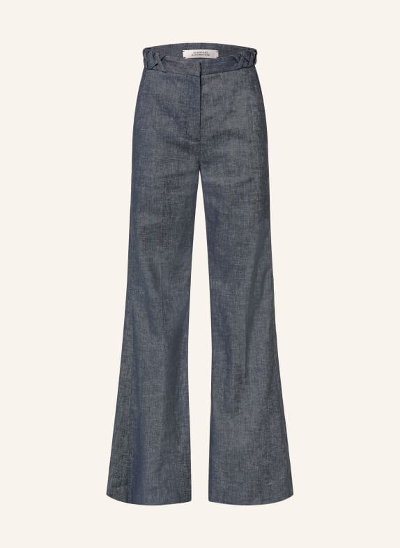 DOROTHEE SCHUMACHER Flared jeans FLUID DENIM with linen 887 denim blue