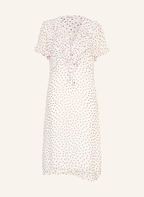 DOROTHEE SCHUMACHER Jurk DANCING DOTS met volants WIT / DONKERROOD