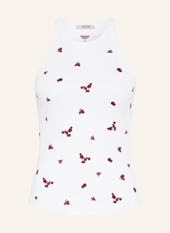 DOROTHEE SCHUMACHER Top RIBBED SEDUCTION WIT / DONKERROOD