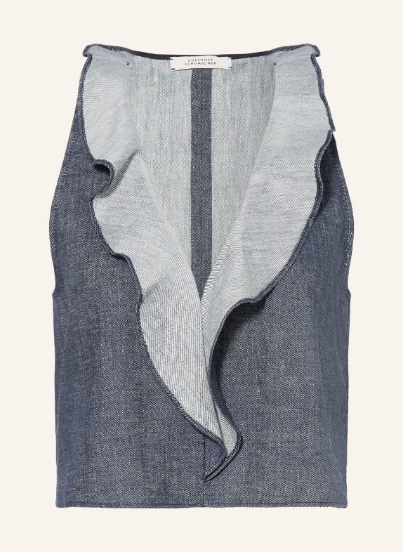 DOROTHEE SCHUMACHER Blusentop FLUID DENIM mit Leinen BLAU