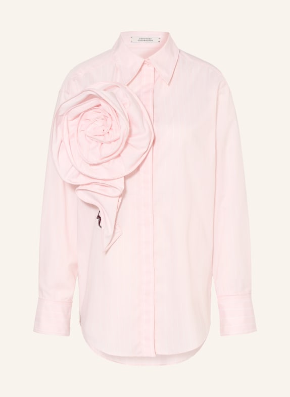 DOROTHEE SCHUMACHER STRIPED POWER shirt blouse LIGHT PINK / WHITE