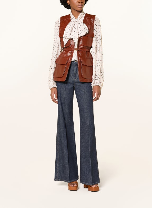 DOROTHEE SCHUMACHER Lederweste BROKEN SHINE DUNKELROT