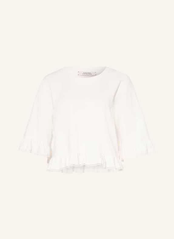 DOROTHEE SCHUMACHER Blusenshirt SOFT VOLUME mit Spitze und 3/4-Arm WEISS