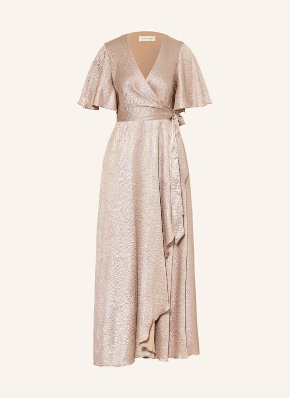 Phase Eight Robe portefeuille JULISSA avec fil pailleté et volants BEIGE