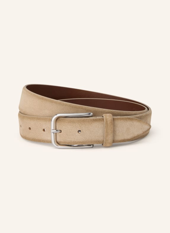 VENETA CINTURE leather belt BEIGE / SILVER