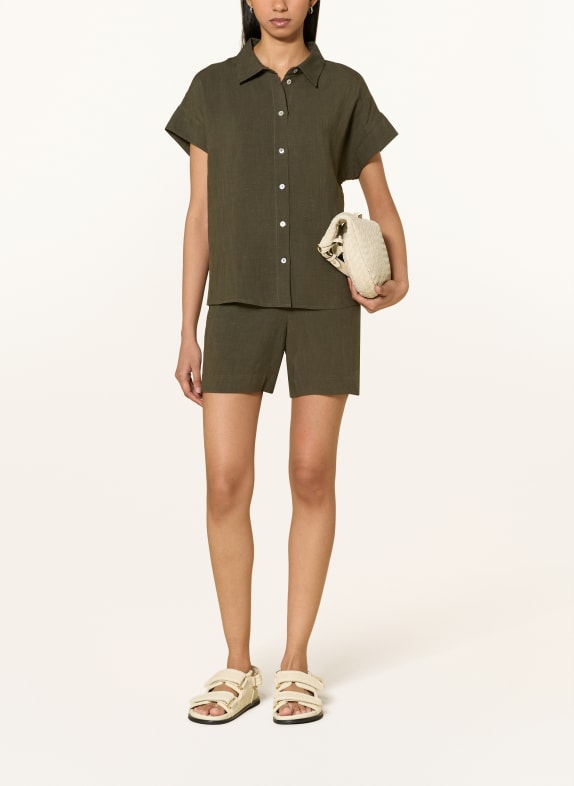 OPUS Skjortebluse FALVIA KHAKI