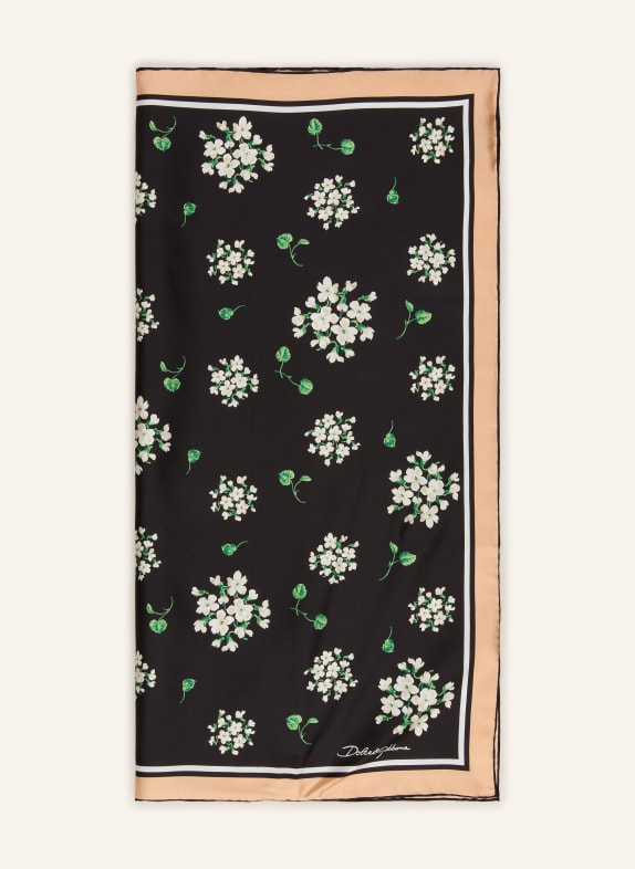 DOLCE & GABBANA Seidentuch SCHWARZ / CAMEL / GRÜN