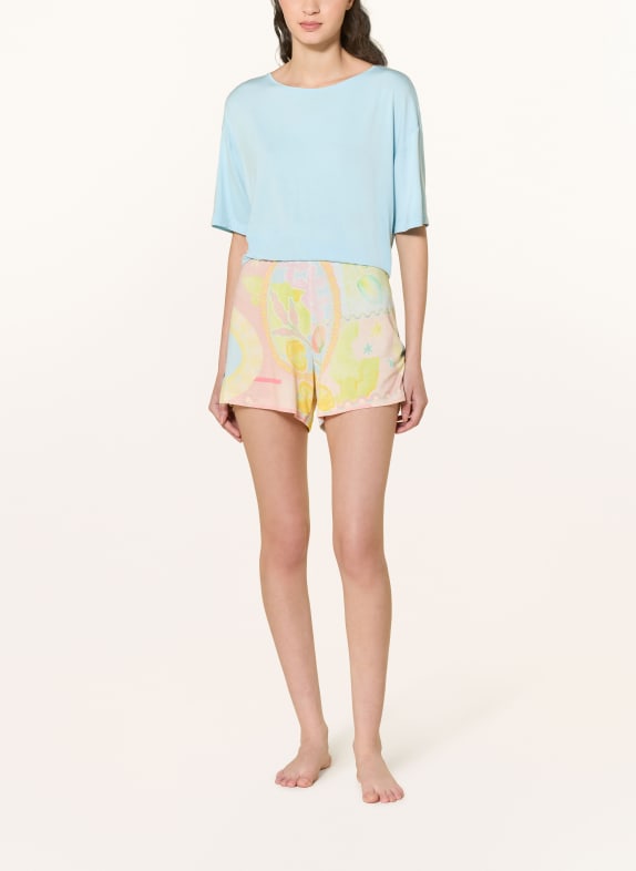 mey Slaapshorts serie MYSTIC VOYAGE LICHTBLAUW / ROZE / GEEL