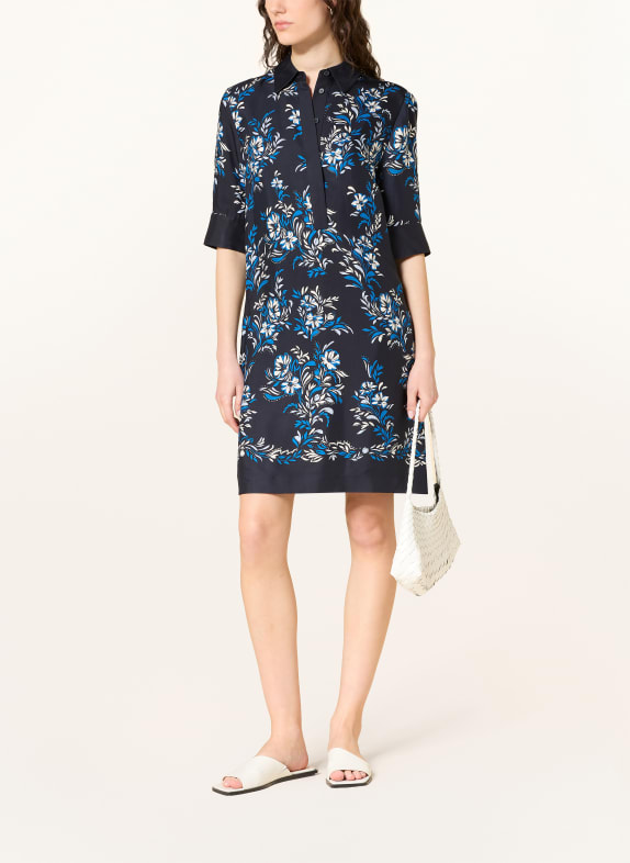HOBBS Hemdblusenkleid MARCIELLA DUNKELBLAU / BLAU / WEISS