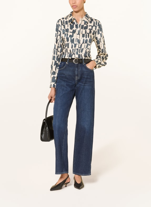 HOBBS Overhemdblouse VELMA van satijn DONKERBLAUW / CRÈME