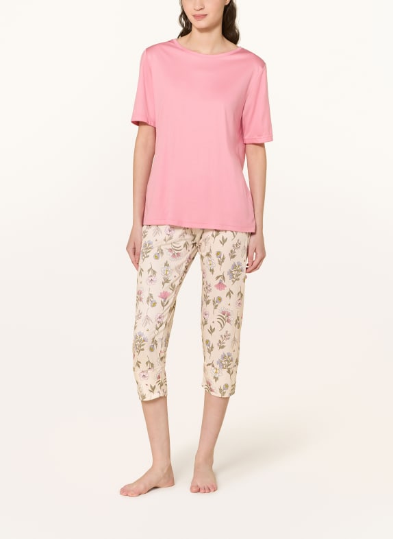 mey 3/4-pyjama serie BOTANIC GARDEN CRÈME / ROZE / OLIJF