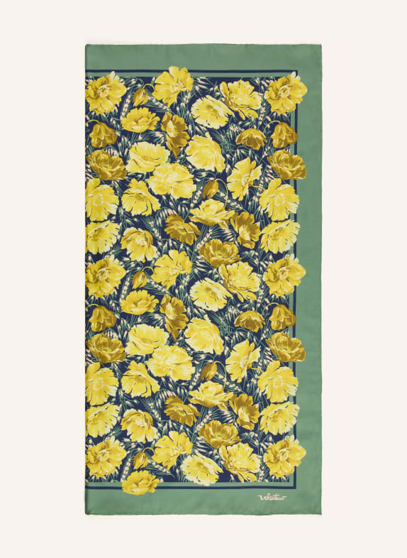 VALENTINO GARAVANI silk scarf GREEN / YELLOW / DARK BLUE